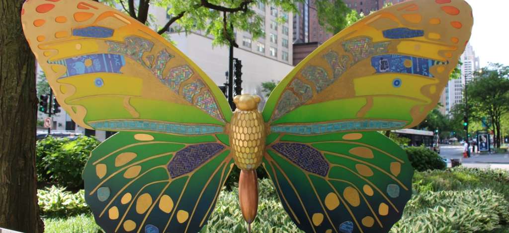 flight of butterflies on The Magnificent Mile