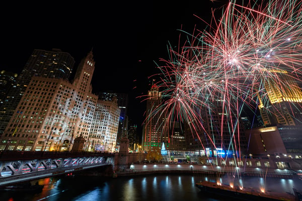 The Wrigley Building Fireworks